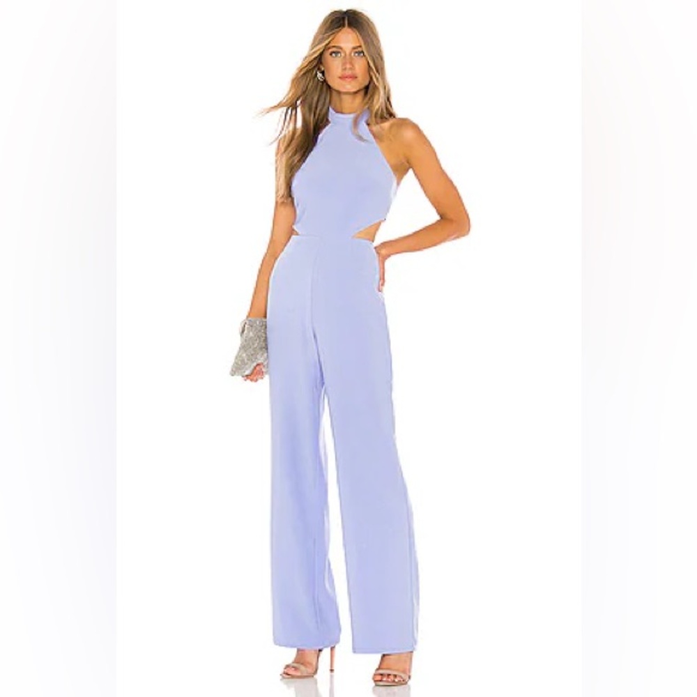 Clearance -REVOLVE NBD x Naven Periwinkle Halter Wide Leg Olivia Jumpsuit